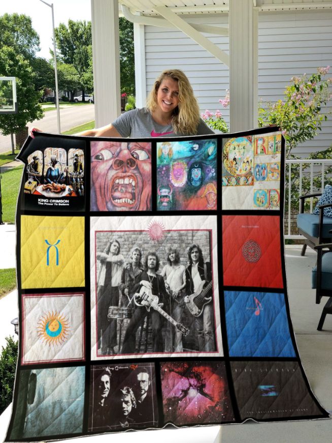 King Crimson Studio Albums Collection Quilt Blanket, Ideal for Progressive Rock Enthusiasts