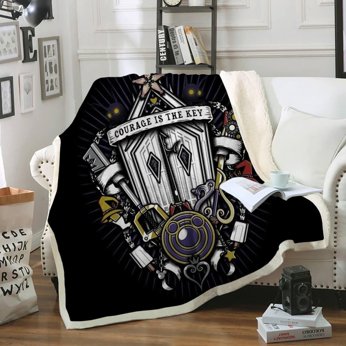 Kingdom Hearts Key Fleece Blanket - A Must-Have for Gamers