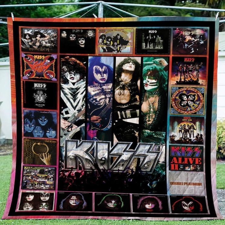 Kiss Albums Print Quilt Bedding Set for Rock and Roll Fans