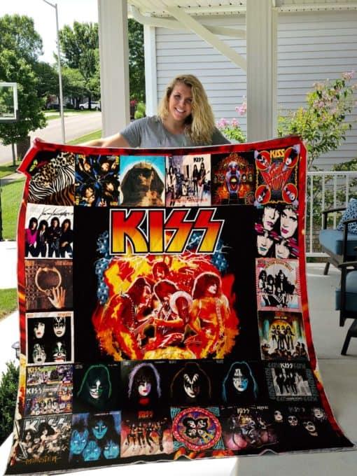 Kiss Band Album Covers Quilt Blanket - Kiss Band Album Covers Vintage Quilt Bedding Set