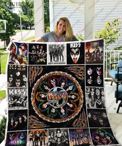 Kiss Band Christmas Collection For Fan Quilt Blanket - Kiss Band Christmas Collection For Fan Vintage Quilt Bedding Set
