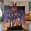 Kiss Quilt Blanket, Kiss Gift For Fan, Kiss Band Album Collage Duvet Quilt Bedding Set Quilt Blanket