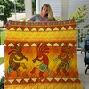Kokopelli Vintage Pattern Quilt Blanket - Embrace Native American Culture with a Kokopelli Quilt Bedding Set