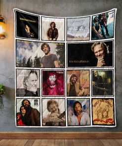 Kris Kristofferson Album Covers Vintage Quilt Bedding Set for Girls