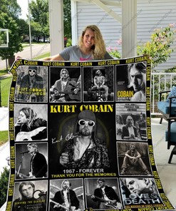 Kurt Cobain Collection Collected Vintage Quilt Blanket with Keywords