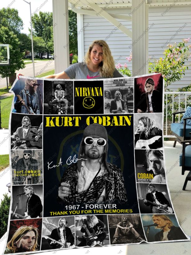Kurt Cobain Forever Collection Vintage Quilt Blanket with Keywords