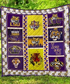 LSU Frame Green Collection Quilt Bedding Set for Tigers Fans