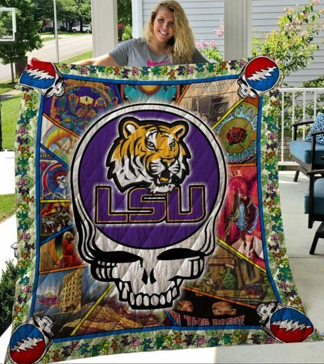 LSU Tigers Collected Quilt Bedding Set with Grateful Dead Logo