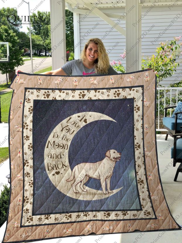 Labrador I Love You To The Moon And Back Quilt Bedding Set for Girls