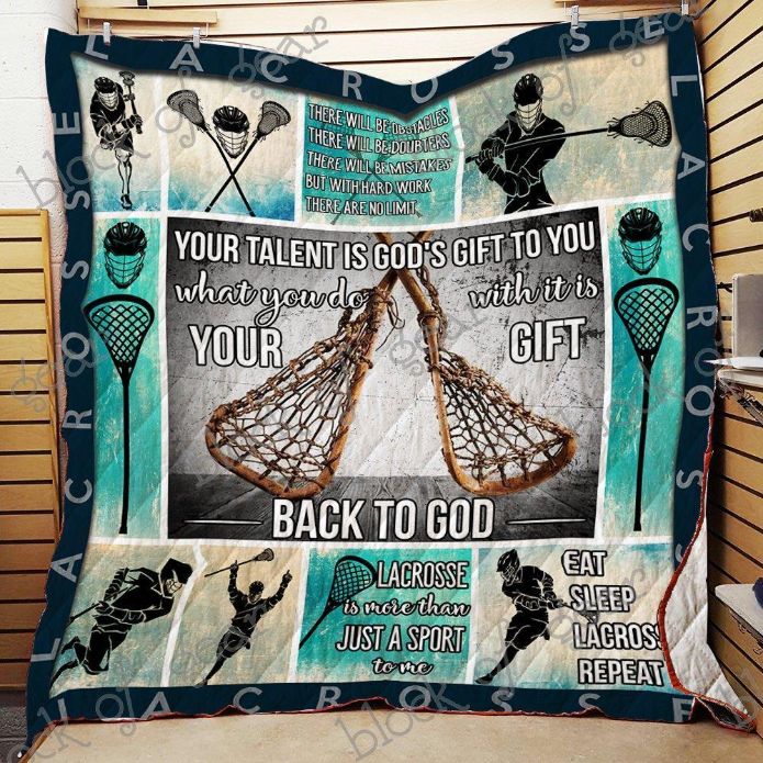 Lacrosse Repeat Collection Quilt Blanket, Perfect for Athletes