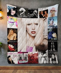 Lady Gaga Album Covers Music Quilt Bedding Set for Fans