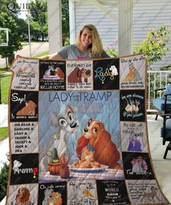 Lady and the Tramp Disney Inspired Quilt Bedding Set for Fans