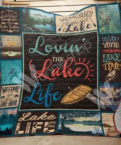 Lake Life Motif Great Quilt Bedding Set with Keywords