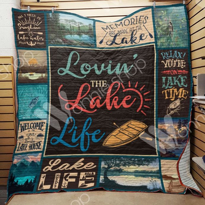 Lake Life Motif Great Quilt Bedding Set with Keywords