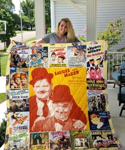 Laurel And Hardy Collected Vintage Quilt Blanket for Classic Film Fans