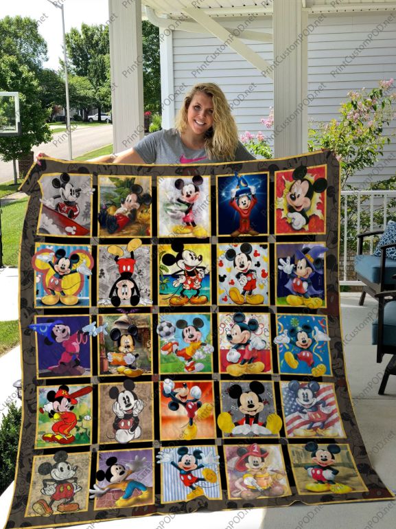 Layout Love Mickey Mouse For Fan Quilt Blanket - Mickey Mouse Layout Love Quilt Bedding Set for Fans