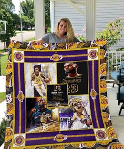Lebron James Lakers Number 23 Quilt Bedding Set for Basketball Fans