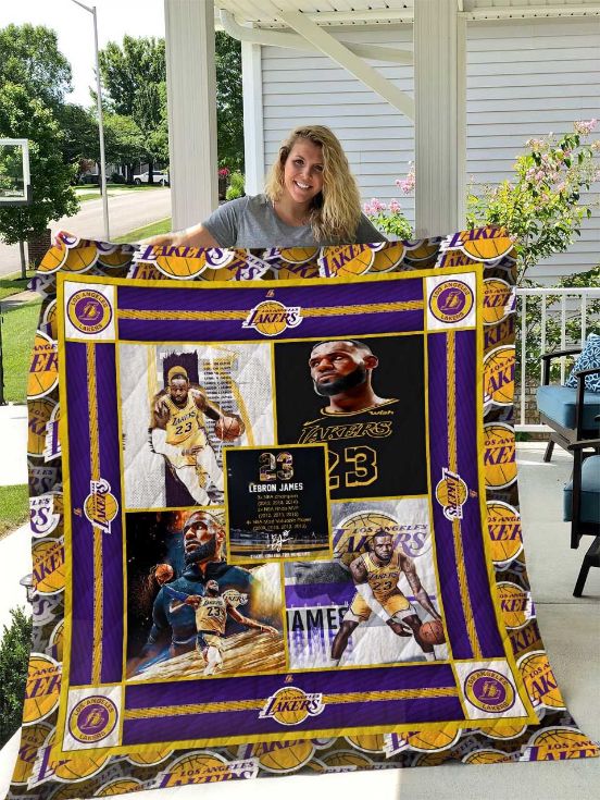 Lebron James Lakers Number 23 Quilt Bedding Set for Basketball Fans