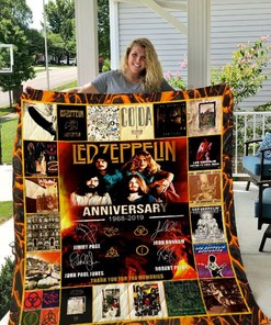 Led Zepplin Anniversary Quilt Blanket with Quilt Bedding Set Vintage