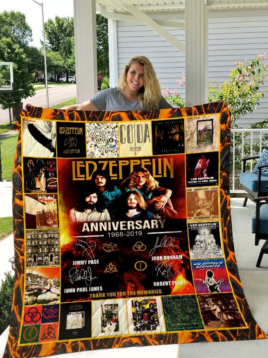Led Zepplin Anniversary Quilt Blanket with Quilt Bedding Set Vintage