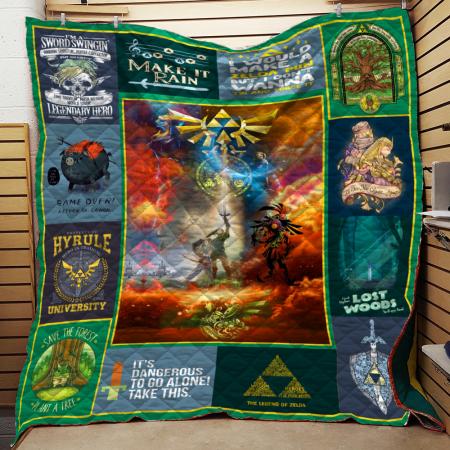 Legend Of Zelda Game Quilt Bedding Set - Fun and Nostalgic Quilt Set for Gamers or Fans of the Classic Video Game
