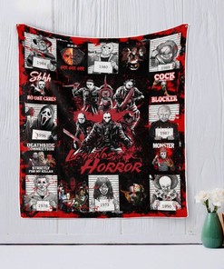 Legends Of Horror Movie Characters: Quilt Bedding Set with Fleece Blanket for Horror Movie Lovers