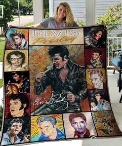 Let's Be Friends Elvis Presley Collection Quilt Blanket with Classic Rock and Roll Artwork