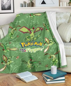 Let's Go Flygon Pokemon Fleece Blanket Gift For Fan, Premium Comfy Sofa Throw Blanket Gift with Quilt Bedding Set