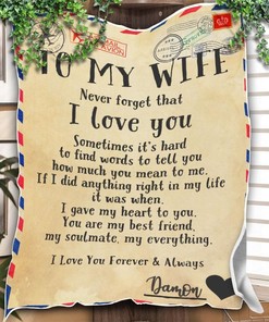 Letter To My Wife I Love You Forever And Always: Quilt Bedding Set with Personalized Blanket