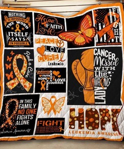 Leukemia Awareness Quilt Bedding Set for Supporting Cancer Patients