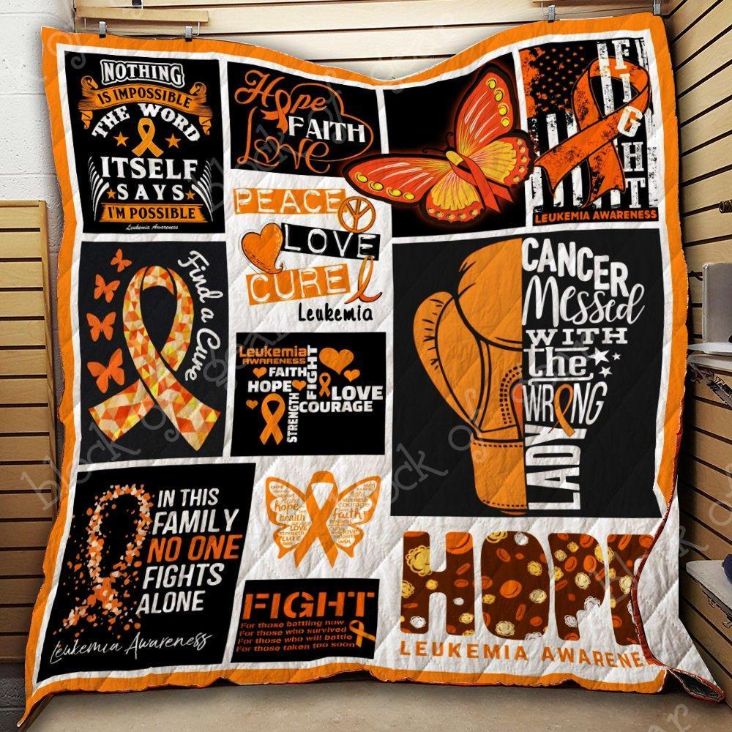Leukemia Awareness Quilt Bedding Set for Supporting Cancer Patients