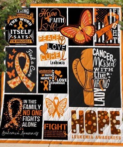 Leukemia Awareness Quilt Blanket: Cancer Messed With The Wrong Lady