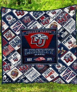 Liberty Flames Big NCAA Quilt Blanket - Keep Warm with Some Flaming Spirit