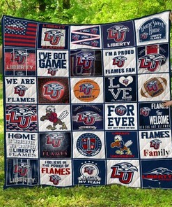 Liberty Flames Ncaa Quilt Bedding Set for Boys