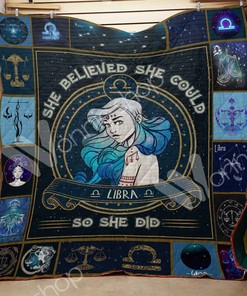 Libra Horoscope Quilt Blanket - Let the stars align with this Libra Horoscope quilt blanket