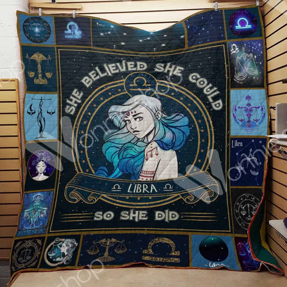 Libra Horoscope Quilt Blanket - Let the stars align with this Libra Horoscope quilt blanket