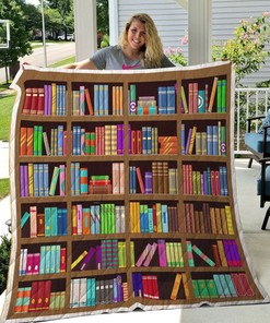 Library All Season Plus Size Quilt Blanket - Cozy and Warm Blanket for Book Lovers