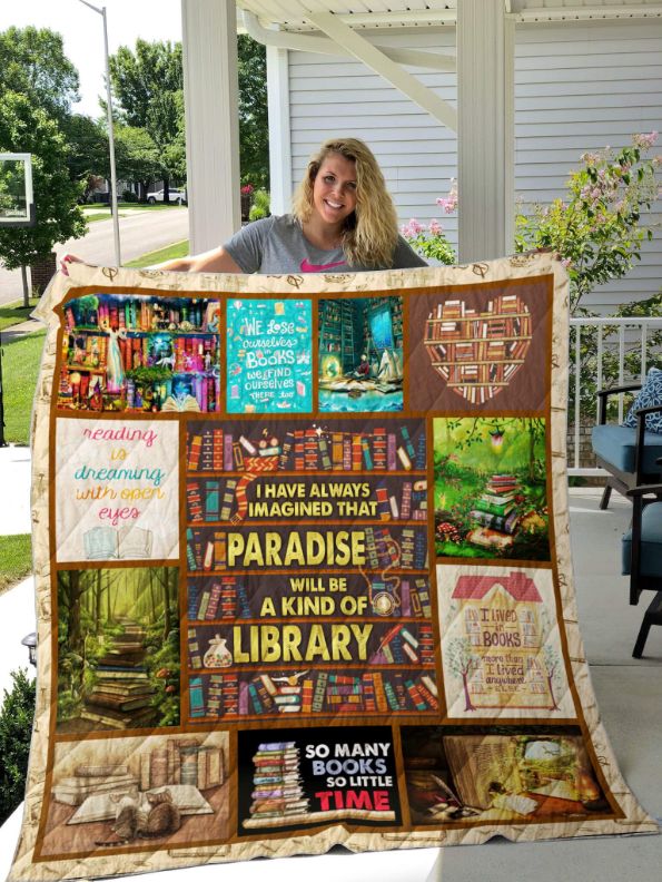 Library Love Quote Quilt Bedding Set for Book Lovers