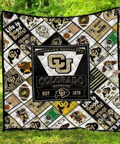 Life Is Good Buffs Colorado Buffaloes Ncaa Quilt Bedding Set