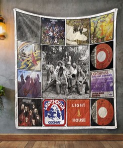 Lighthouse Album Covers Quilt Blanket for Vintage Bedding Set