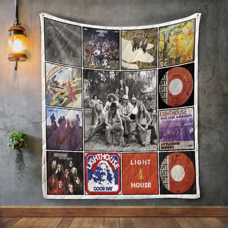 Lighthouse Album Covers Quilt Blanket for Vintage Bedding Set
