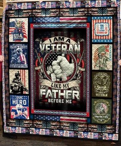 Like Father, Like Son: Veteran 3D Quilt Blanket
