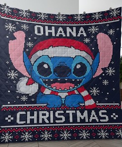 Lilo And Stitch Christmas Quilt Bedding Set - Best Holiday Gift for Kids and Fans of the Movie