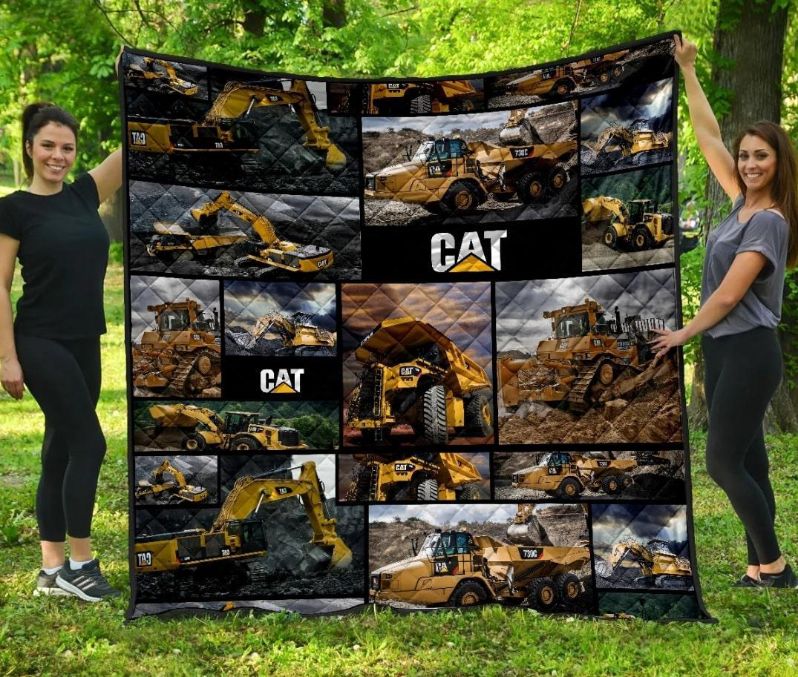 Limited Edition Ctpt B310734 Caterpillar Truck Quilt Bedding Set Full