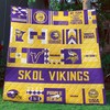 Limited Edition Mnvk B310719 Minnesota Vikings Quilt Blanket for Football Fans
