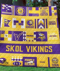 Limited Edition Mnvk B310719 Minnesota Vikings Quilt Blanket for Football Fans