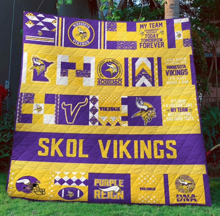 Limited Edition Mnvk B310719 Minnesota Vikings Quilt Blanket for Football Fans
