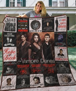 Limited Edition Vampires Diaries Quilt Blanket - Get cozy while binge-watching the Vampire Diaries quilt blanket.