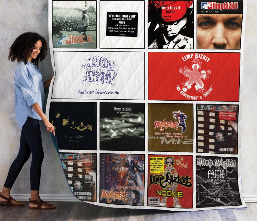 Limp Bizkit Albums Ver Collection Quilt Blanket - For Fans of Nu Metal Music