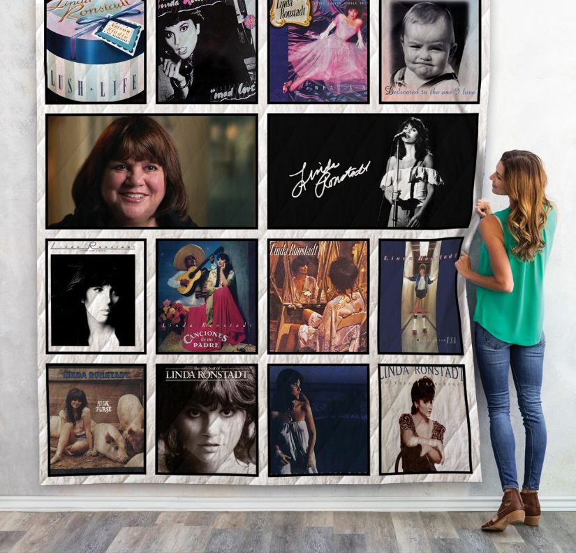 Linda Ronstadt Albums Collected Quilt Blanket, Must-Have for Folk Rock Fans